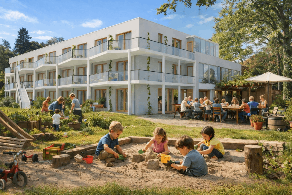 Visualisierung des Wohnprojekts Bergstraße Eins